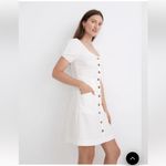 Madewell  Linen-Cotton Puff-Sleeve Mini Dress Size 14 NWT Photo 2