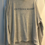 Southern Marsh  white and blue crewneck sweater Photo 0