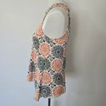 Monteau  Black Coral Medallion Print Tank Top Size Medium Bohemian Festival Photo 3