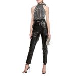 EXPRESS Women's Metallic Tie Halter Neck Thong Bodysuit Size S. NEW Photo 1