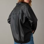 American Eagle  Oversized Vegan Leather Black Shacket Photo 2