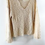 Rip Curl Long Sleeve Lightweight V Neck Sweater Tan Medium Photo 6