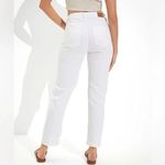 American Eagle AE American Eagle Women's Mom Straight Leg Jeans White Distressed Ripped Size 2 Photo 9