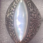 Ornate Sterling Silver Mother Of Pearl Ring Size 11 Photo 0