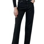 ZARA  Nicholas Straight Leg Jeans High Waisted Black 4 Photo 0