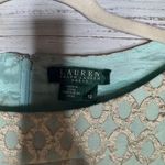 Lauren Ralph Lauren Cocktail Dress Brocade Metallic Tiffany Blue & Gold 12 Photo 2