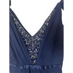 Mikael Aghal Silk Maxi Gown Blue Beaded Prom Formal Event Dress Size 0 Photo 9