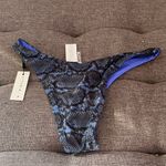 Vitamin A  Black and Blue Snake Print Bikini Bottom Size S/6 New with tags Photo 1