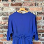 Escada Blue Jersey Faux Wrap Sheath Dress, 40 Size 10 Photo 6