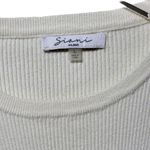 Sioni Crew Neck Eyelet Ruffle Organza Balloon Sleeve Pullover Sweater in Cream Size L Photo 57