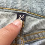 Car Mar Jeans Womens 24 Light Wash Distressed Ripped Straight Leg Made USA Denim Blue Photo 4