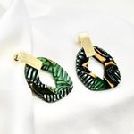 Emerald Acrylic Earrings Green Photo 2