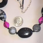 Elegant Black and Pink Boho Beaded Necklace Photo 3