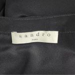 Sandro Paris 100% Silk Black Long Sleeve Blouse Tie Neck Top Size 2/Medium US 6 Photo 7