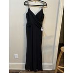 XScape Black Beaded Straps Mesh Inset Gown Size 10 $258 5298X Photo 2