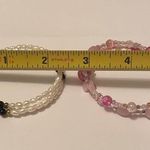 Lot Of 2 Women’s Stretchy / Spiral Costume Beaded Bead Bracelets Pink / White Photo 8
