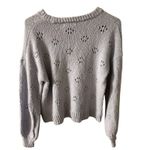 Madewell Cotton Floral Pointelle Pullover Sweater Small Women’s Lilac Purple Photo 2