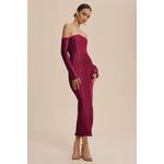 L’IDÉE Gatsby Pleated Oxblood Midi Gown Anthropologie Size Large NWT Red Photo 15