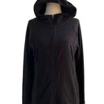 Tek Gear Women Size Petite Medium Black Fleece Jacket Hoodie Thumb Hole (37-584) Photo 0
