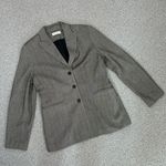 Amanda Smith  Herringbone Oversized Blazer Jacket Black Tan 6 Single Breasted Photo 14