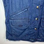 TravelSmith Women's Utility Vest Blue Denim Buttons Pockets Fishing Hiking Large Photo 5
