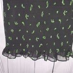 Aritzia Wilfred Luella smocked mini dress in a black with green leaf print Photo 4