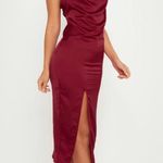 Pretty Little Thing Burgundy Silky/ Satin Dress Photo 0