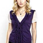 The Limited  Sweater Vest Womens Sz M Plum Knit Cotton Sleeveless V Neck Buttoned Photo 0