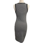 Women's Cotton:On Black & White Striped Dress Size M Size M Photo 3