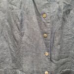Coldwater Creek  Blue Sleeveless Button Up Collared Blouse 100% Linen Size 1X Photo 4