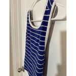 Lulus NWT  Women’s Blue Stripe Crop Top‎ Cross Back Large 0186 Juniors Photo 2