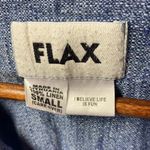 Flax  full zip linen blue jacket size small Photo 1