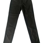 Black High Waisted Faux Leather Stretch Jeans Sz Large Photo 0