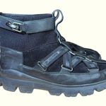 UGG  Lakes & Lights Black Leather Fur Sneaker Shoes EUC Photo 7