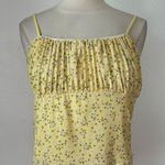 Faded Rose Yellow Floral Sleeveless Empire Waist Lace Trim Crop Top Photo 4