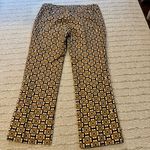Tory Burch Brown Gold and Black Patterned Geometric Pants | Size 6 Photo 3