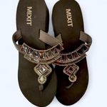 Mixit  Brown Beaded Sandals 6 Photo 0