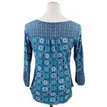 Lucky Brand Folklore Mosaic Boho Tassel Peasant Blouse Photo 7