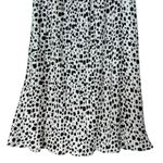 Sweet Rain Pleated Polka Dot Midi Skirt Pull On Flowy Size Medium Black & White Photo 4