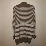 Silence + Noise Brown and White Striped Cardigan Sweater Photo 3