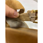 Bettye Muller Women's Tan Suede Gold Buckle Sandals Size 7.5 Photo 7