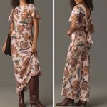 Anthropologie Kachel Flutter-Sleeve Floral Slip Maxi Dress, Size 12P Photo 1
