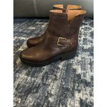 ZODIAC Miller Boots Brown Leather Buckles Zip Biker Moto Lug Sole Women’s 10 EUC Photo 1