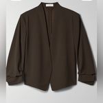 Babaton Aritzia Power Waist Blazer Coffee Bean Brown Size 4 EUC Photo 2