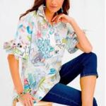 Chico's no iron bow paradise tie sleeve tunic size 2 Photo 12