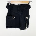 LF Carmar Black Denim Foldover 100% Cotton Cargo Mini Skirt Women's Size 2 NWT Photo 1