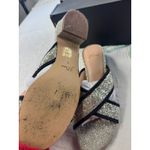 J.Crew Womens Glitter Criss Cross Slip On Block Heel Sandals Slides Size 8 Photo 2