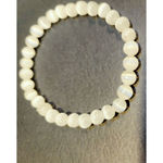 Handmade Natural crystal Selenite dainty beaded bracelet 4mm 6.75" Photo 3