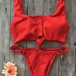 Leila Fire Red swimsuit Size M （ about 2 Photo 0