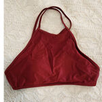 Aerie High Neck Bikini Crop Top Wine Burgundy Size Small Photo 1